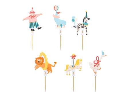 Ozdoby na babeczki Circus, 9-11,5 cm