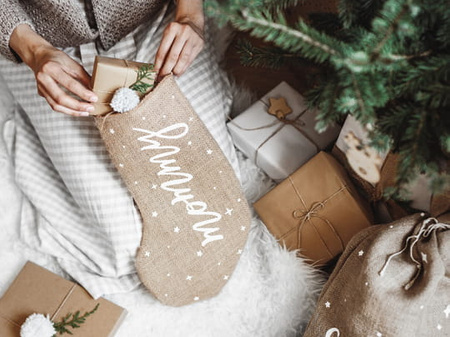 Skarpeta dekoracyjna Mommy, biały, 23x39.5cm