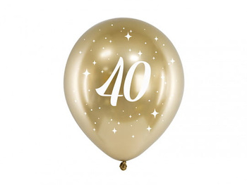 Balony Glossy 30cm, 40, złoty