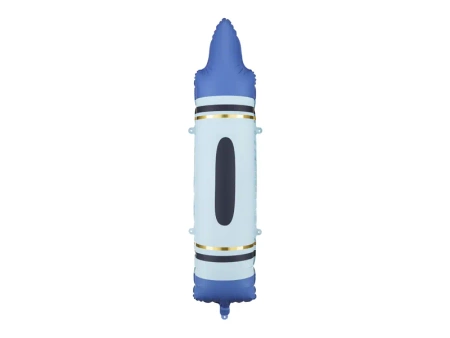 Balon foliowy Kredka, niebieska, 23x104 cm