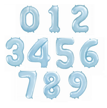 Balon cyfra 0 niebieska, 86 cm