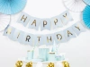 Baner Happy Birthday, jasny niebieski, 15 x 175 cm