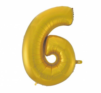Balon cyfra 6 złota, 92 cm