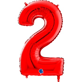 Balon Grabo cyfra 2 czerwona 66cm