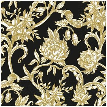 Serwetki Baroque Flowers Black 20 szt