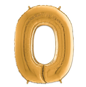 Balon Grabo cyfra 0 złoto 66cm