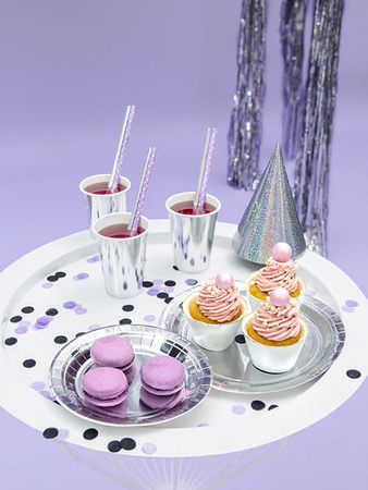 Talerzyki okrągłe, srebrny, 23 cm