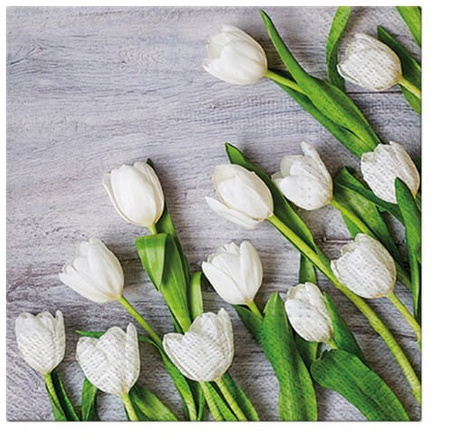 Serwetki White Tulips białe tulipany 20szt