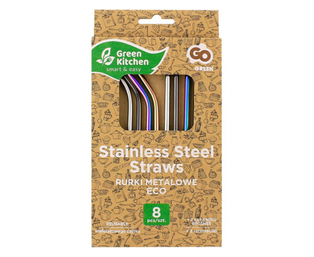 Rurki metalowe, mix kolorów, 4 proste, 4 zagięte i 2 szczoteczki