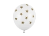 Balony 30cm, Gwiazdki, Pastel Pure White 6szt