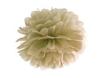 Pompon bibułowy, brązowy złoty, 25 cm