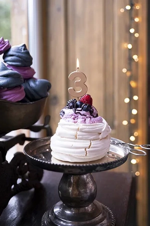 Świeczka urodzinowa Cyferka 3, różowe złoto, 4.5cm