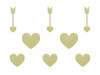 Dekoracje papierowe Sweet Love, złote serca i strzałki