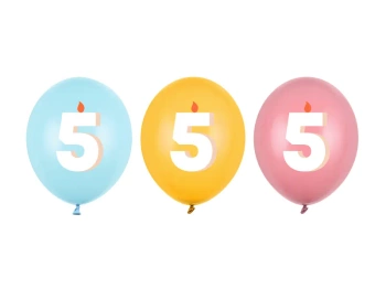 Balony 30 cm, 5, zestaw 3 kolorów