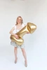 Balon foliowy Penis, 55,5x112 cm, złoty
