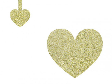 Dekoracje papierowe Sweet Love, złote serca i strzałki