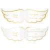 Zaproszenie na chrzest Skrzydła biało-złote 10szt