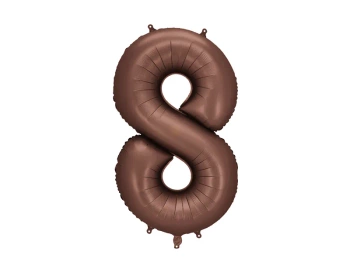 Balon foliowy Cyfra ''8" 86cm, mocca
