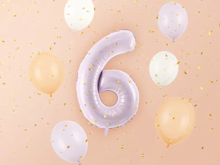 Balon foliowy Cyfra ''6", 86cm, fioletowy