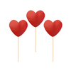 Toppery na tort serca czerwone 6szt