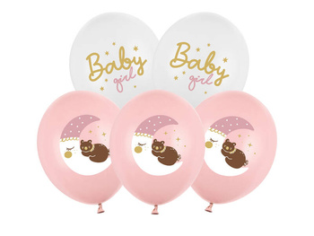 Balony 30 cm, Baby girl, mix 6szt