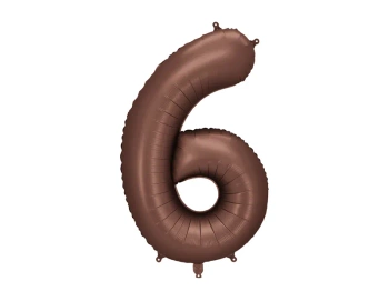 Balon foliowy Cyfra ''6" 86cm, mocca