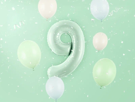 Balon foliowy Cyfra ''9", 86cm, zieleń