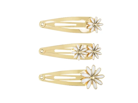 Spinki do włosów Stokrotki, 5x1.5-2 cm, złoty