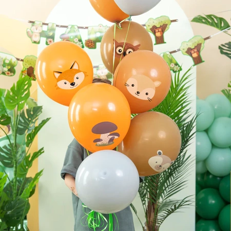 Balony Leśni przyjaciele 12cali 8szt. zestaw