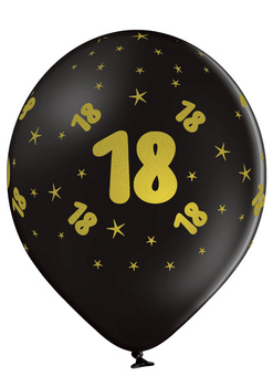 Balon czarny z nadrukiem 18 złoty