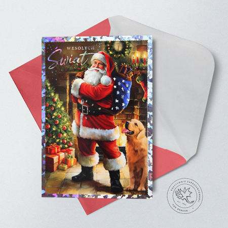Kartka świąteczna Wesołych Świąt Mikołaj
