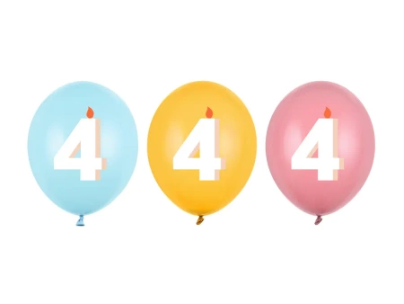 Balony 30 cm, 4, zestaw 3 kolorów