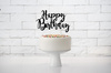 Topper happy birthday czarny