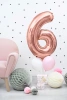 Balon foliowy Cyfra ''6'', 86cm, różowe złoto