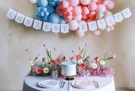 Baner ''Chrzest Święty'', 2 m, jasny niebieski