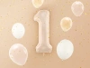 Balon foliowy Cyfra ''1'', 72cm, ciemny beż
