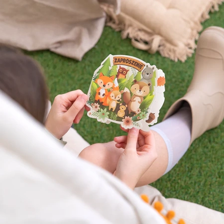 Zaproszenie na imprezę Leśni przyjaciele 6szt.