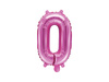 Balon cyfra 0 ciemny różowy, 35cm