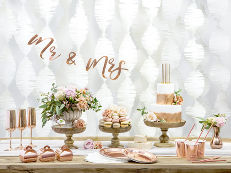 Talerzyki okrągłe, różowe złoto, 23cm