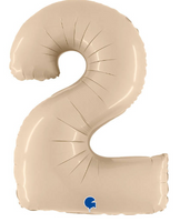 Balon Grabo cyfra 2 beżowa 66cm