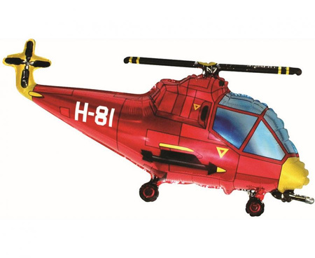 Balon foliowy Helikopter czerwony 57x96cm