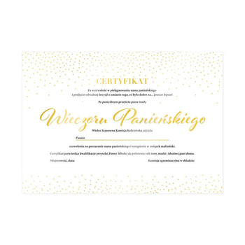 Certyfikat Bride to Be, złoto
