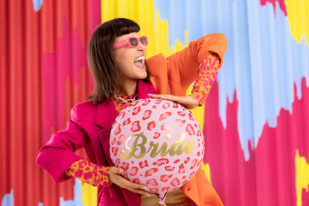 Balon foliowy Bride 35 cm, różowy