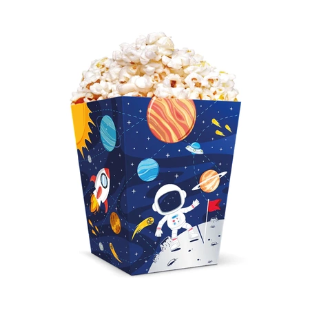 Pudełko na popcorn Kosmos 12,5x8,5cm 6szt.