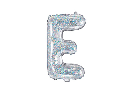 Balon foliowy Litera E, 35cm, holograficzny