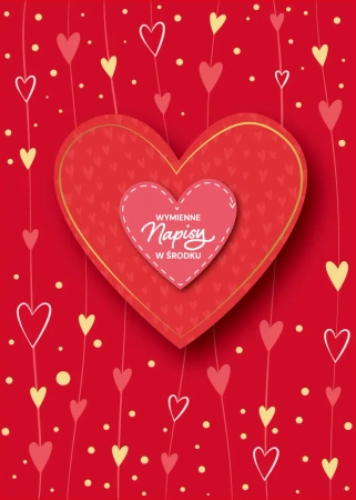 Kartka walentynkowa z wymiennymi napisami