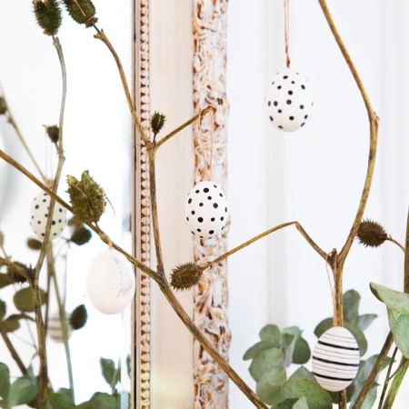 Pisanki naturalne wydmuszki biało-czarne 6szt