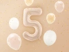 Balon foliowy Cyfra ''5'', 72cm, ciemny beż