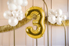 Balon foliowy Cyfra ''3', 72cm, jasny złoty