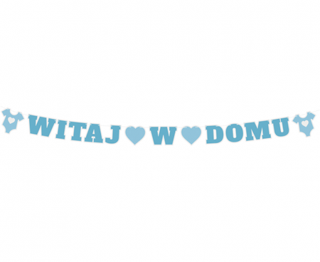 Girlanda Papierowa "Witaj w domu" niebieska 280cm